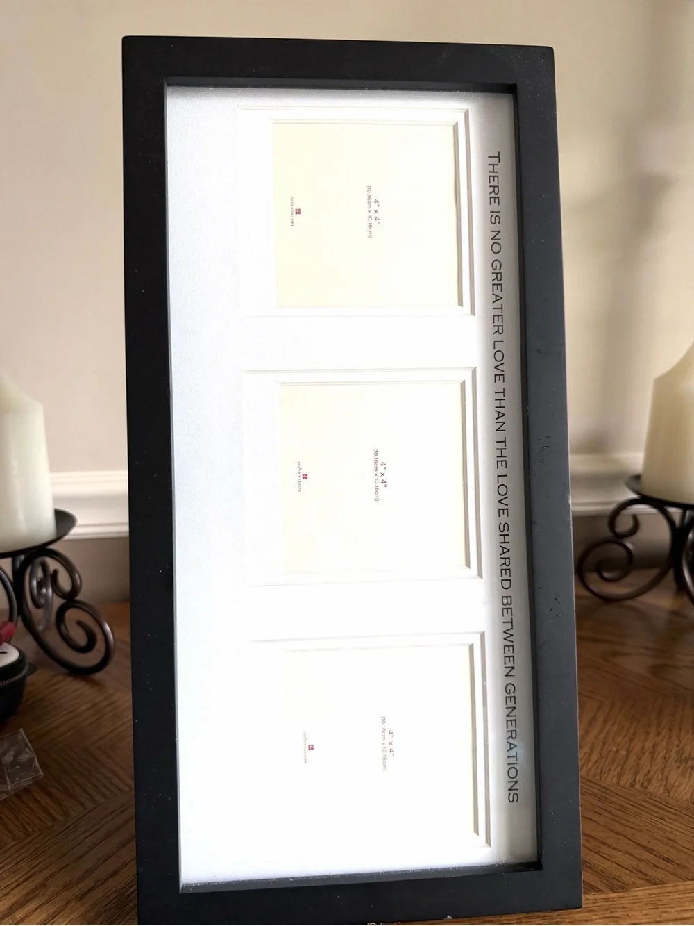 Family Photo Frame - with 3 openings and multiple cards for each family member